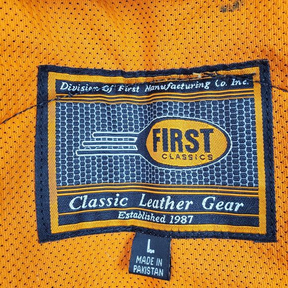 First Classics Vietnam Veteran Marines Semper Fidelis Black Leather Vest L - Picture 4 of 8